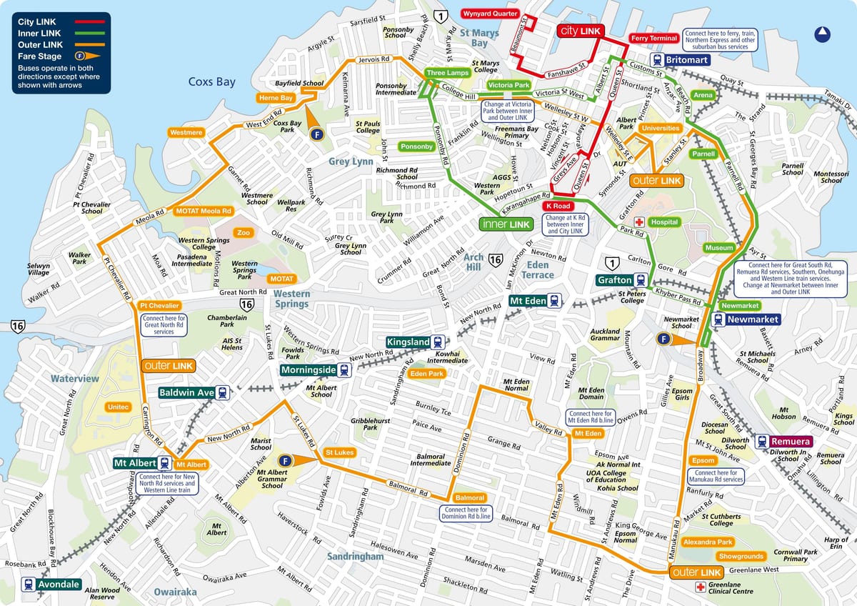 Auckland tuyến xe buýt bản đồ