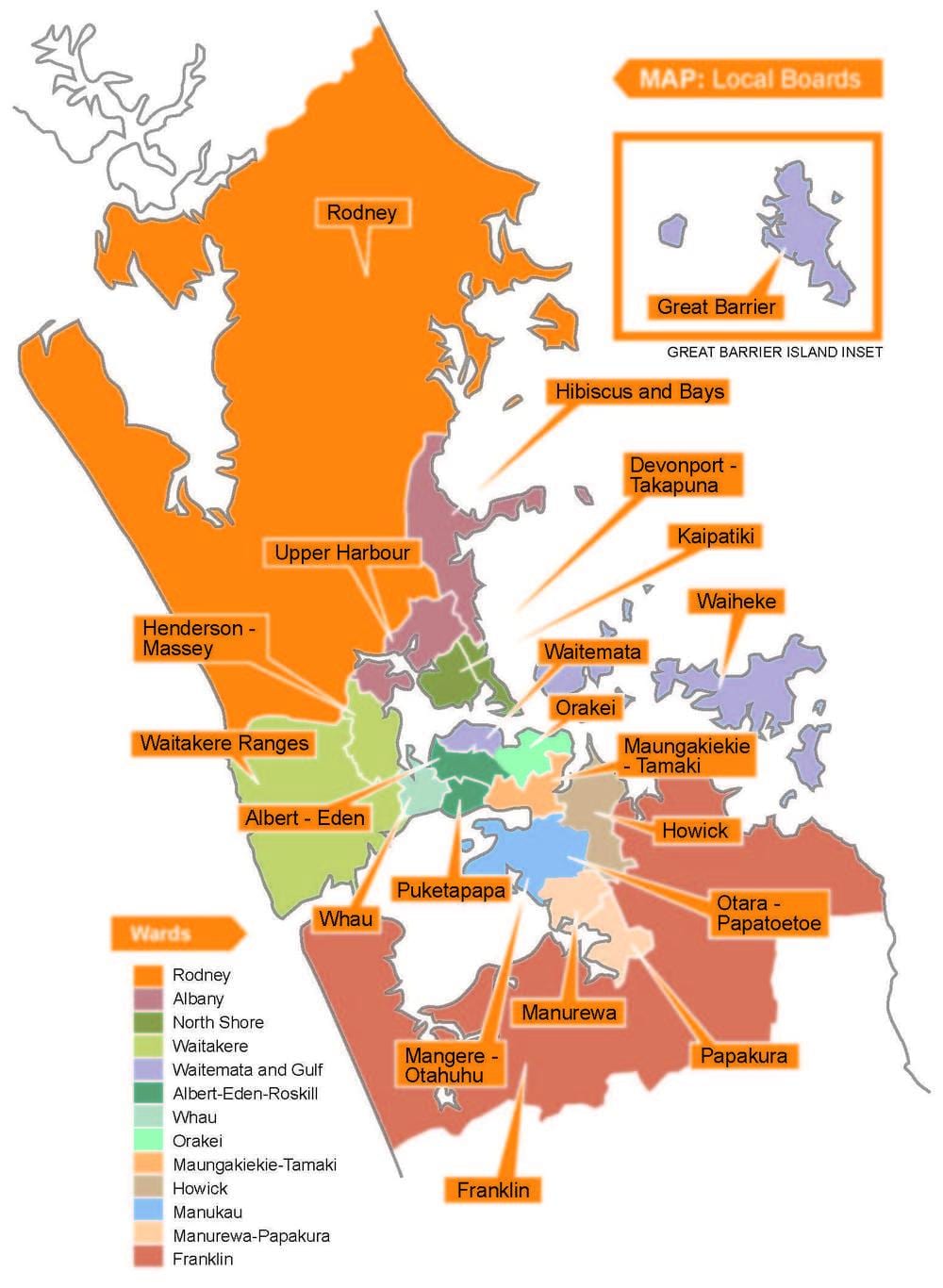 Auckland hội đồng giới hạn bản đồ