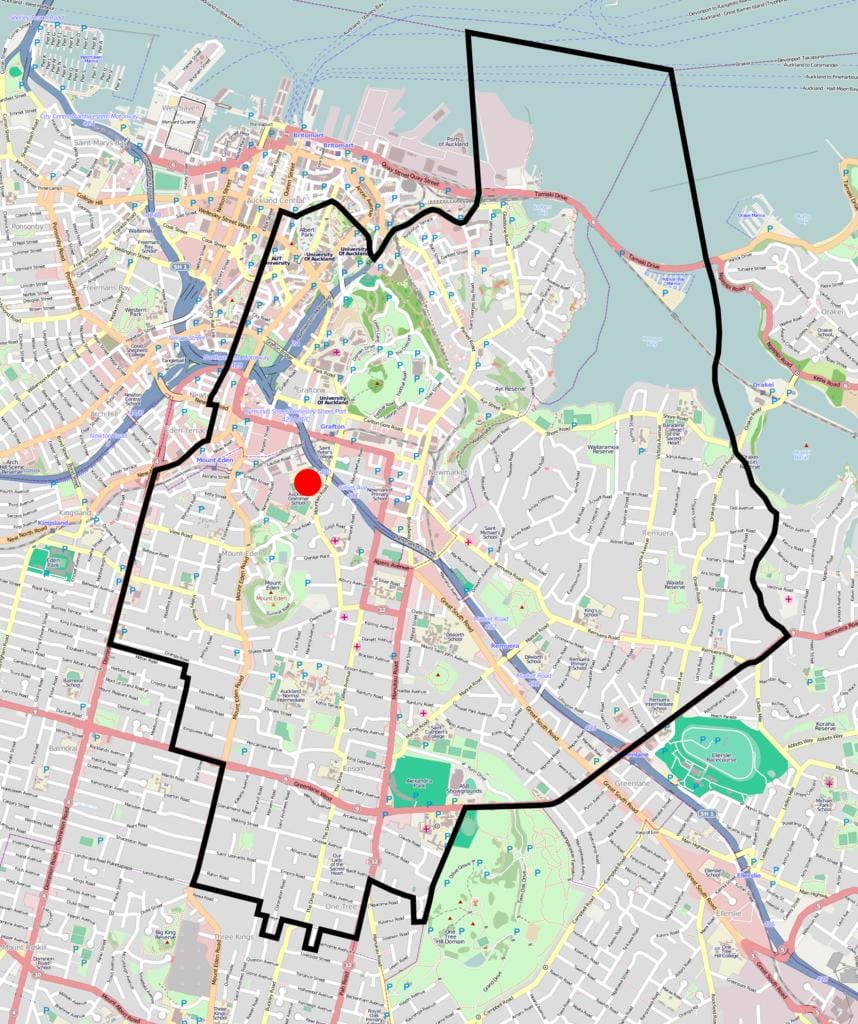 Auckland Ngữ pháp khu vực trường học bản đồ