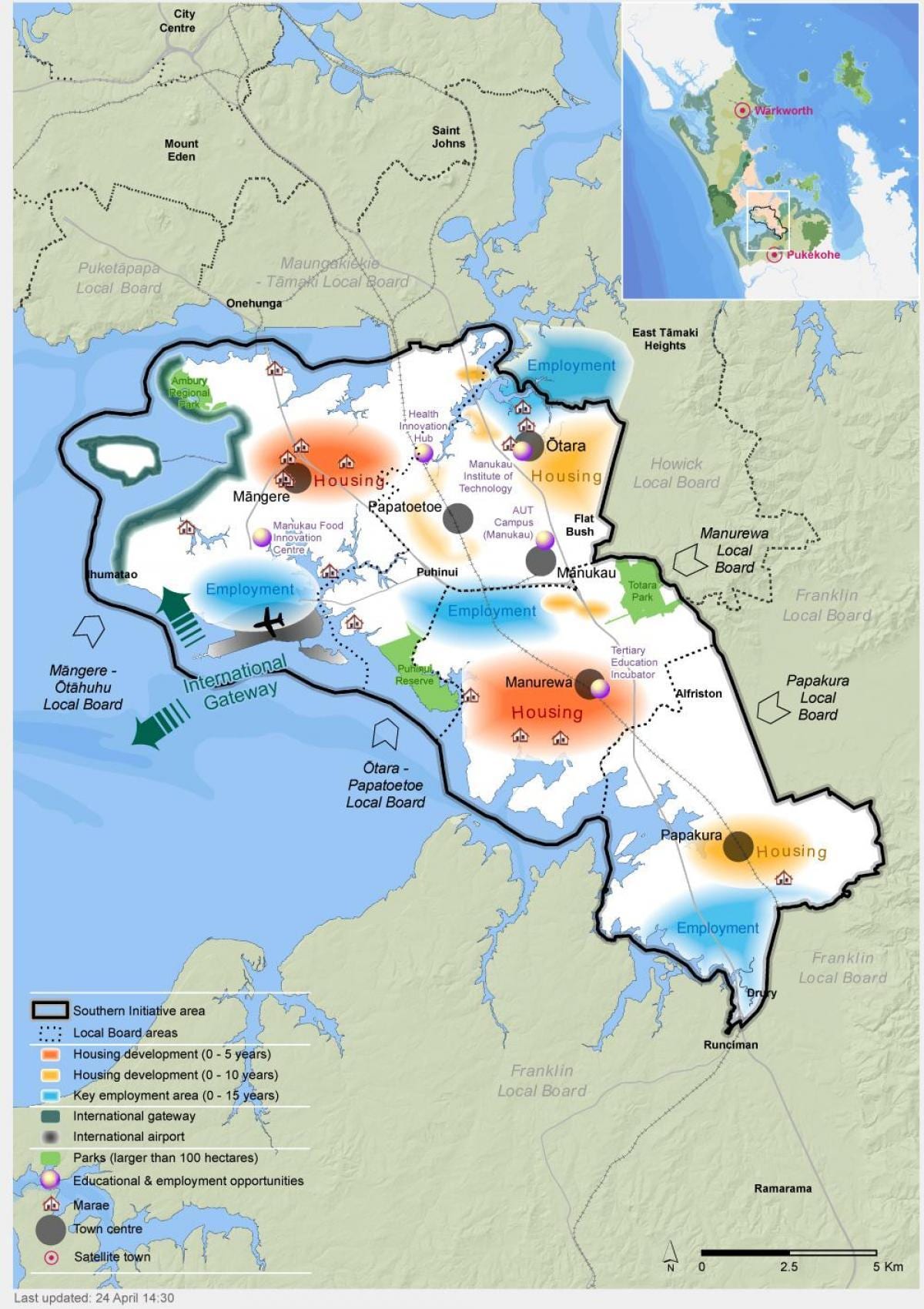bản đồ của nam Auckland