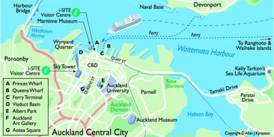 Auckland bến tàu du lịch bản đồ