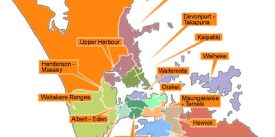 Auckland hội đồng giới hạn bản đồ