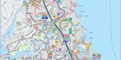 Bản đồ của bờ biển phía bắc Auckland