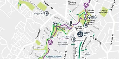 Bản đồ của Henderson Auckland