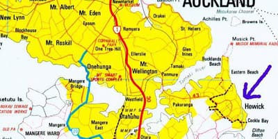 Bản đồ của Howick Auckland