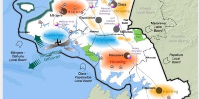 Bản đồ của nam Auckland