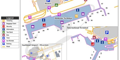 Auckland sân bay trong nước cuối bản đồ