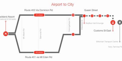 Auckland skybus bản đồ đường